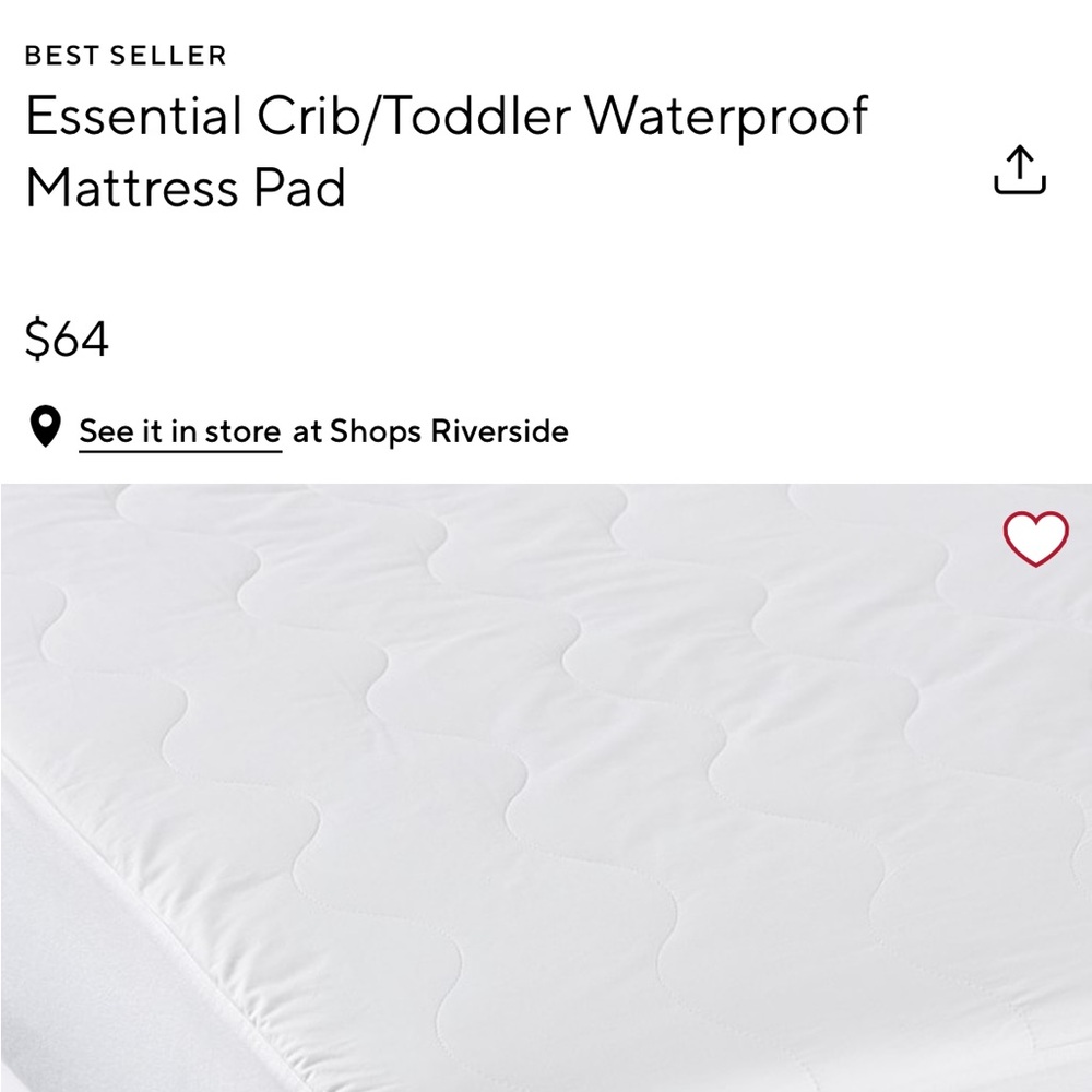 Pottery Barn Waterproof Crib mattress cover